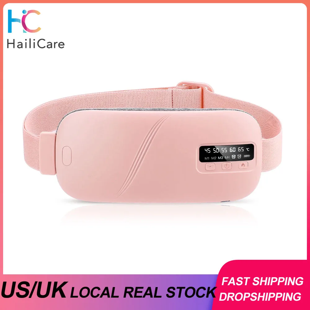 

US UK Stock Women Menstrual Heating Pads Effective Hot Compress Period Relief Belt Rechargeable Heated Waist Massager Gifts