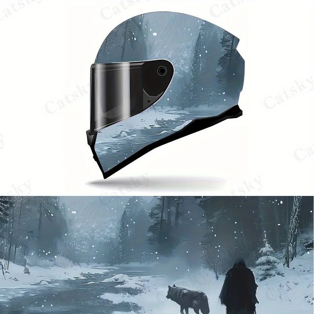 

Snow Traveler Helmet Sticker - High-quality PVC, Shocking Snow Forest Single Pattern, Motorcycle Helmet Aesthetic Transformation