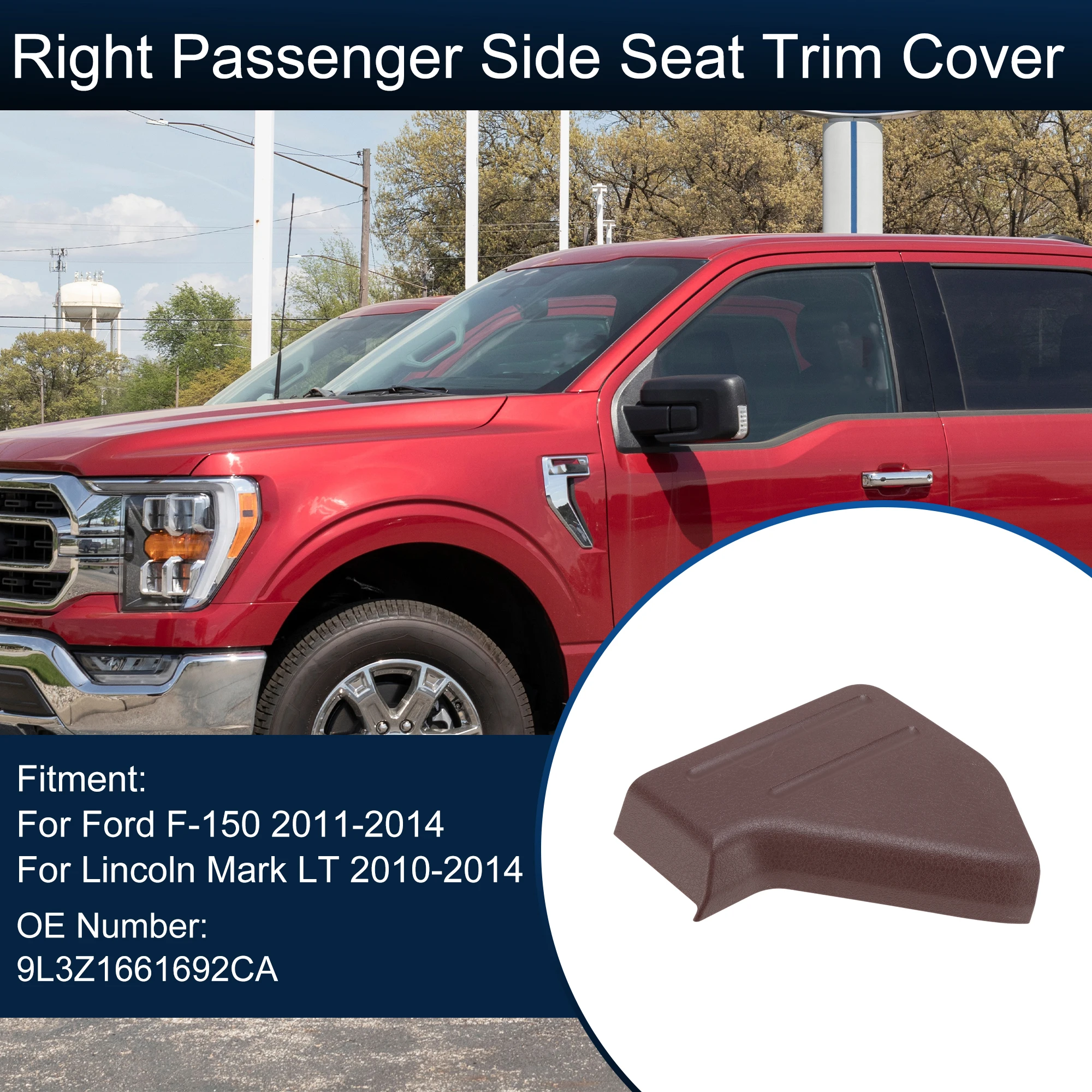 

UXCELL Накладка на правое пассажирское сиденье для Ford F-150 No 9L3Z1661693CA Reddish