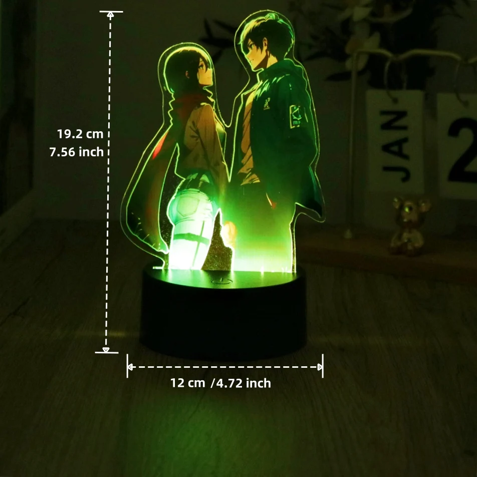 Anime Attack on Titan 3D Lamp LED Night Light 7 Colors Room Decor Home Wall Decorative Art For Bedroom Friends Gifts Moon Lamps