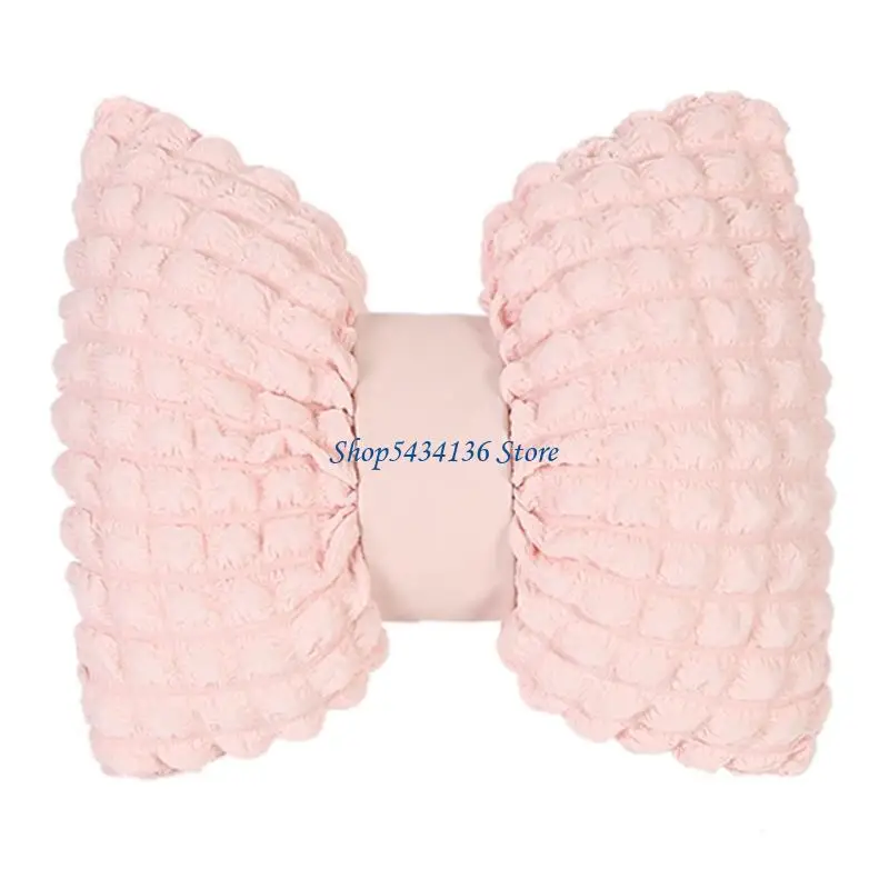 H7ED Office Desk Support Pillow Plush Bowknot for Work Chair Comfort