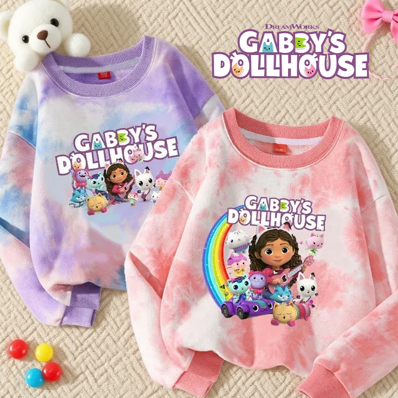 

Gabby Dollhouses Round Neck Tops Children Baby Autumn Long Sleeve Casual Clothes Girls Sweatshirt Clothing Cartoon Clothes Gifts