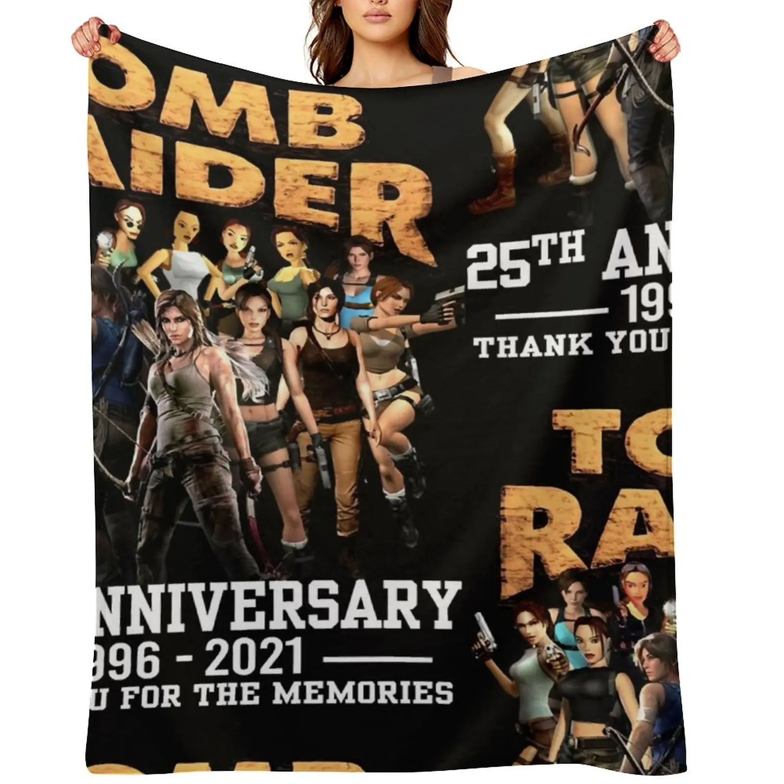 

Thank-You-for-The-Memories-25th-Anniversary-1996-2021-Tomb-Raider-T-Shirts-Gift-For-Fans Throw Blanket Luxury Thicken Blankets
