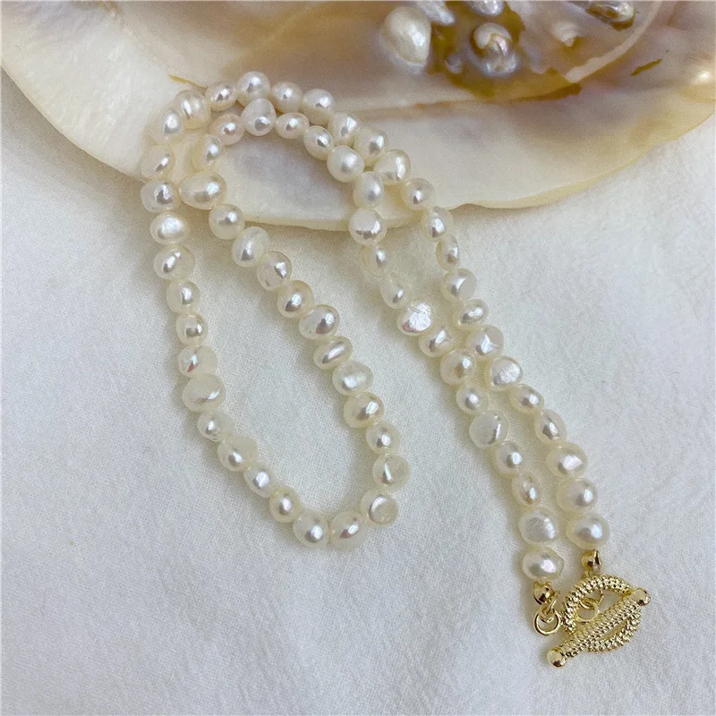 Elegant Baroque Women Pearl Necklace Bracelet Fashion Trendy Design Jewelry Lady Vintage Wedding Party Collar Chorkers Chains