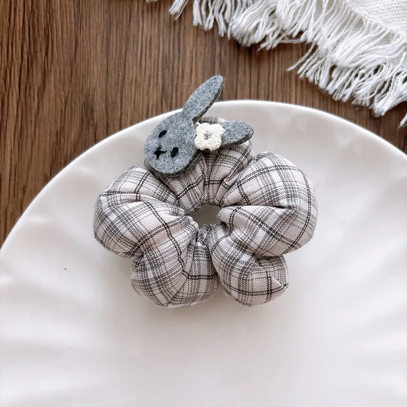 Early Autumn Hair Clips Gray Plaid BB Clips Vintage Style Fabric Hair Accessories for Girls Sweet Hairpin Set