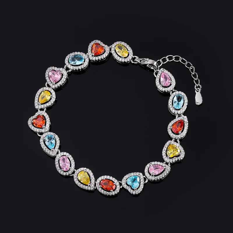 New Jewelry Bracelet Colorful Zircon European and American Evening Irregular Bracelet Luxurious Candy Series Wholesale Women's S