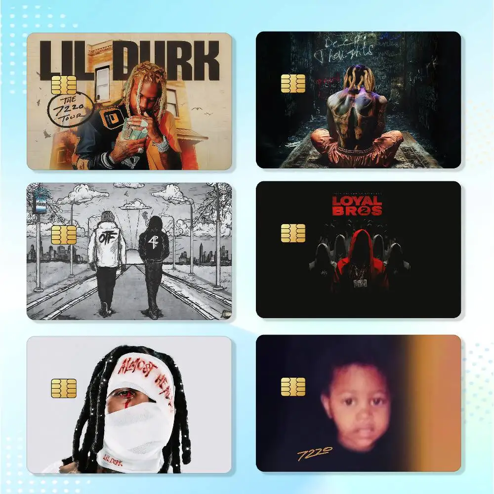 Rapper L-lil Durk Deep Thoughts Matte Card Stickers For Credit Cards Debit Cards And Transit Cards 4Pcs