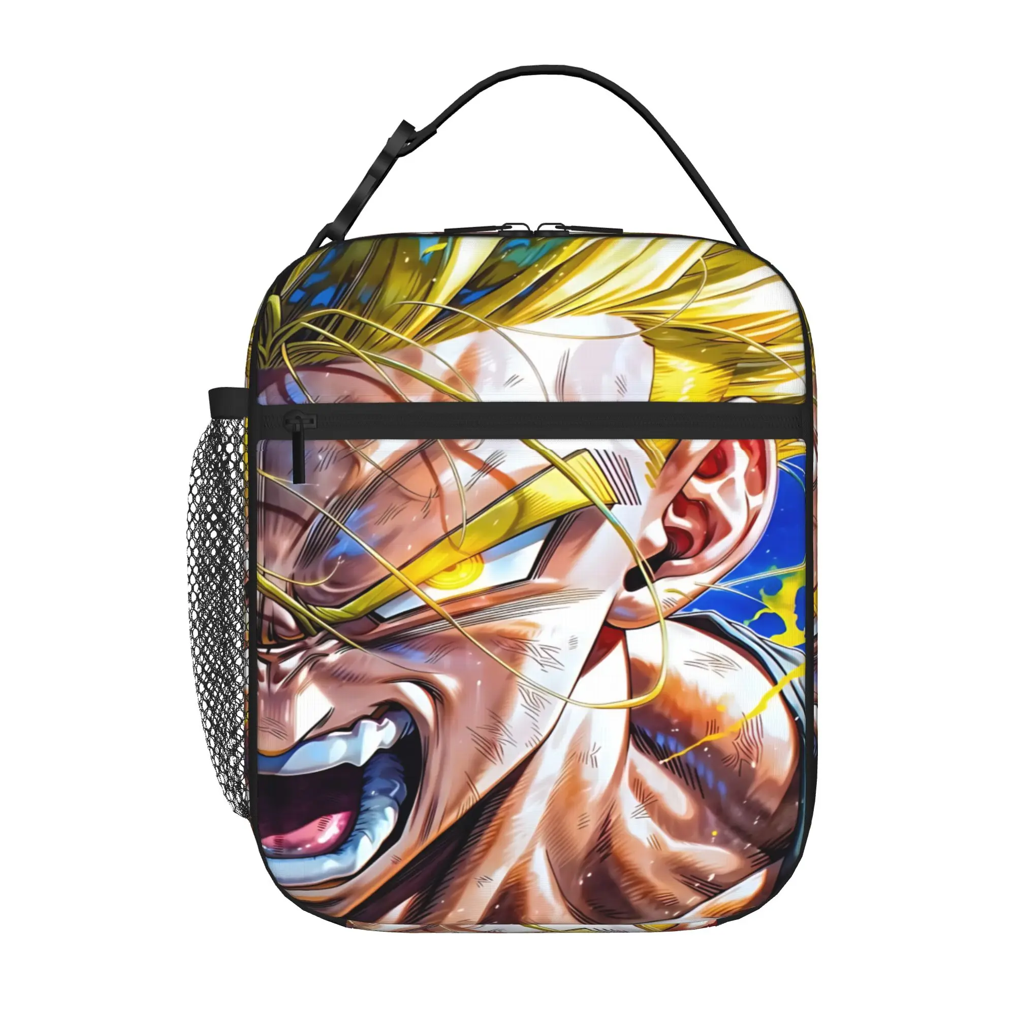 1 Piece Portable Lunch Container Power Unleashed  Zipper Closure Durable Pocket S-Son Goku Ball  For Lunch Lunch Box Bag