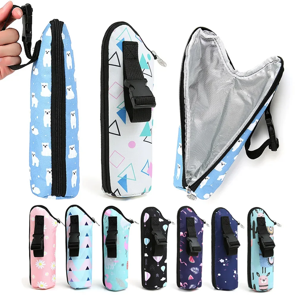 Baby Milk Bottle Insulation Bags Cartoon Portable Waterproof Feeding Bottle Thermal Bag Milk Warmer Cooler Stroller Hang Bags