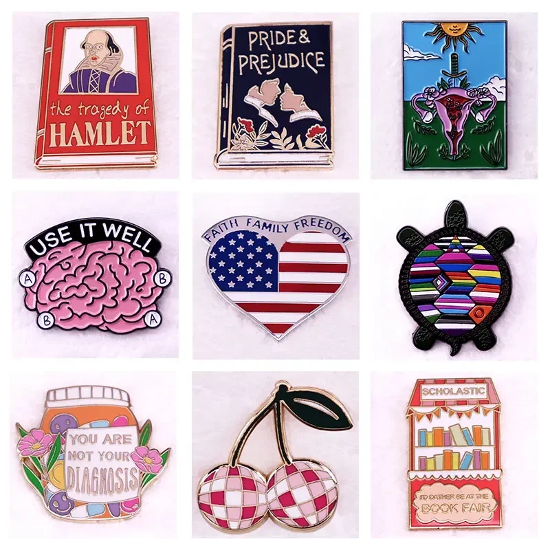 

Pride Prejudice Book Badge Romantic Drama Film Novel Enamel Pin Brooch Jewelry Hoodie Backpack Hat Decorative Accessories