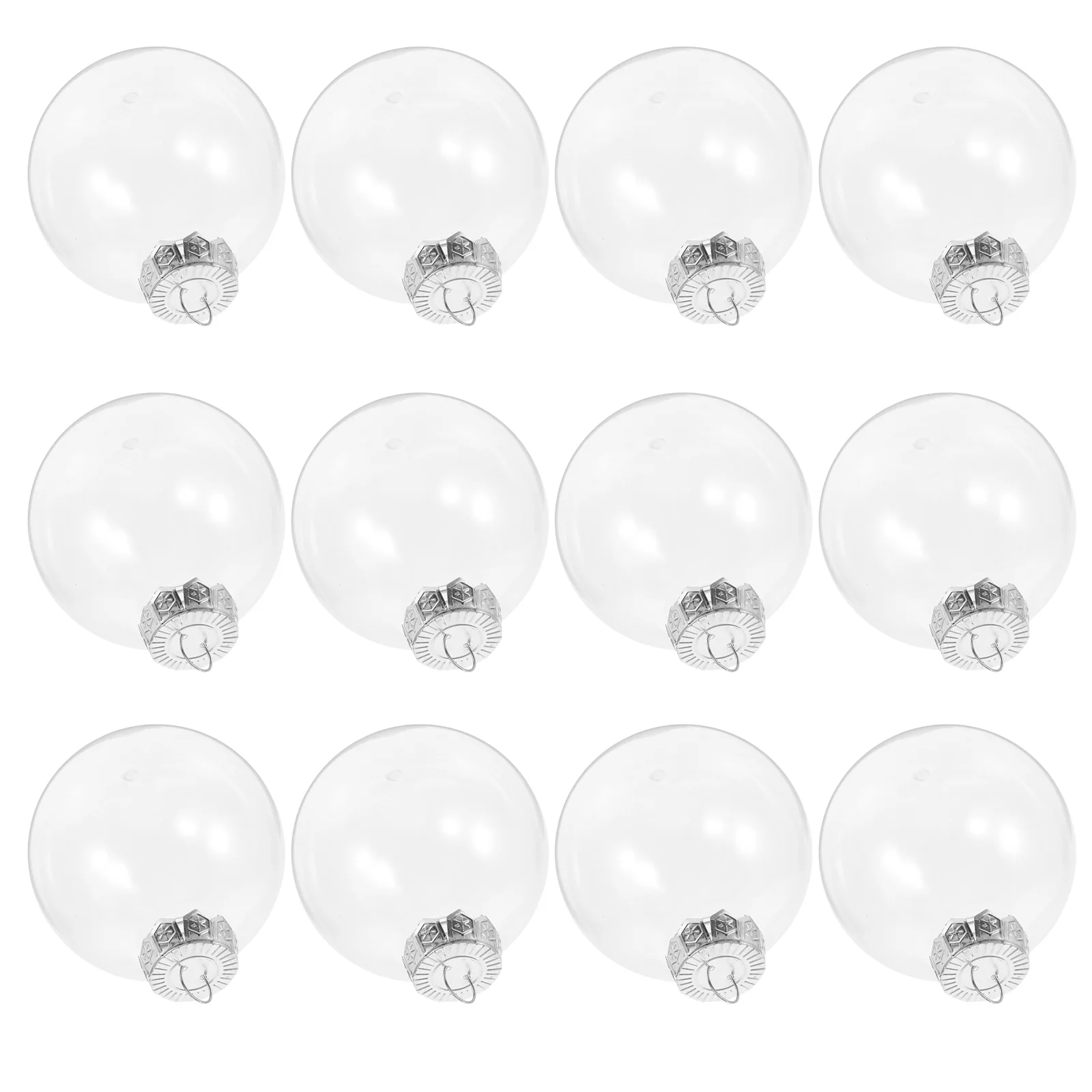 

12 Pcs Fillable Ornament Balls Transparent Light Bulbs Pendant Capsules Container