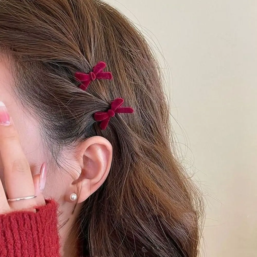 Модные женские головные уборы с бантом, бархатная шпилька с бантом, милые аксессуары для волос, инструменты для укладки волос, заколки для волос с бантом, мини шпильки для волос