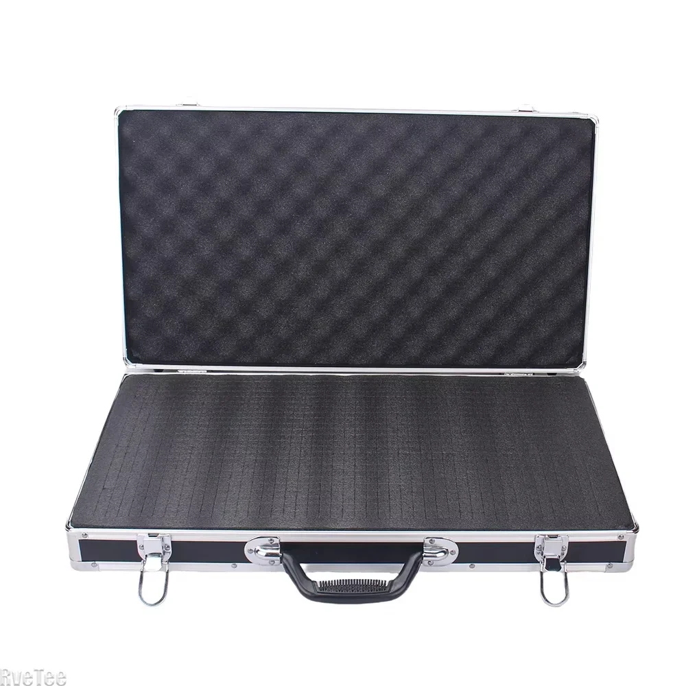 Portables Tool Box with Pre-cut Sponge 58x32x8.5cm Rectangular Tools Boxs Large Capacity Suitcase Hard Aluminium Equipment Case