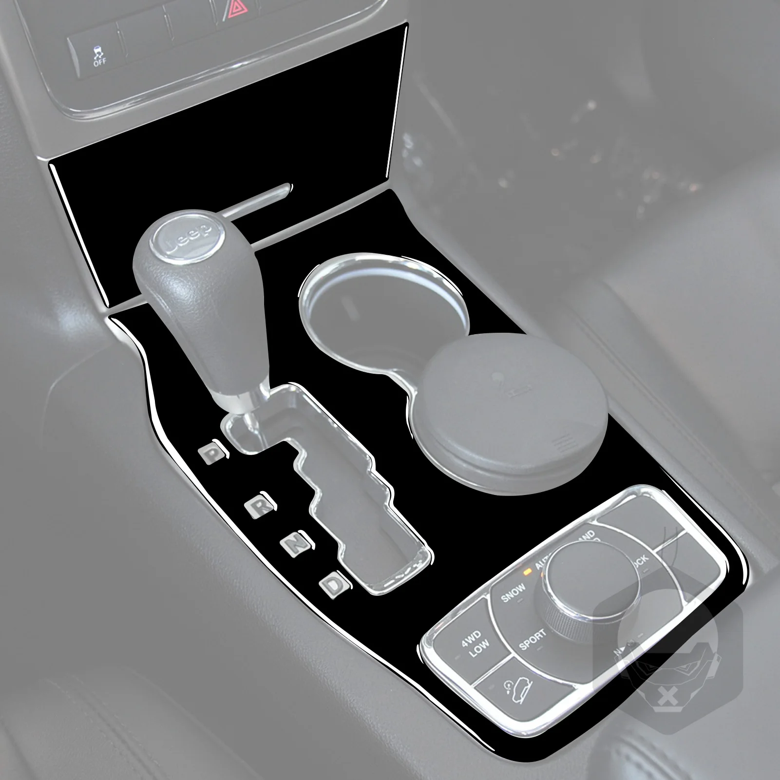 For Jeep Grand Cherokee 2011 2012 2013 Piano Black Gear Shift Cup holder Panel Cover Car Interior Accessories Decorative Sticker