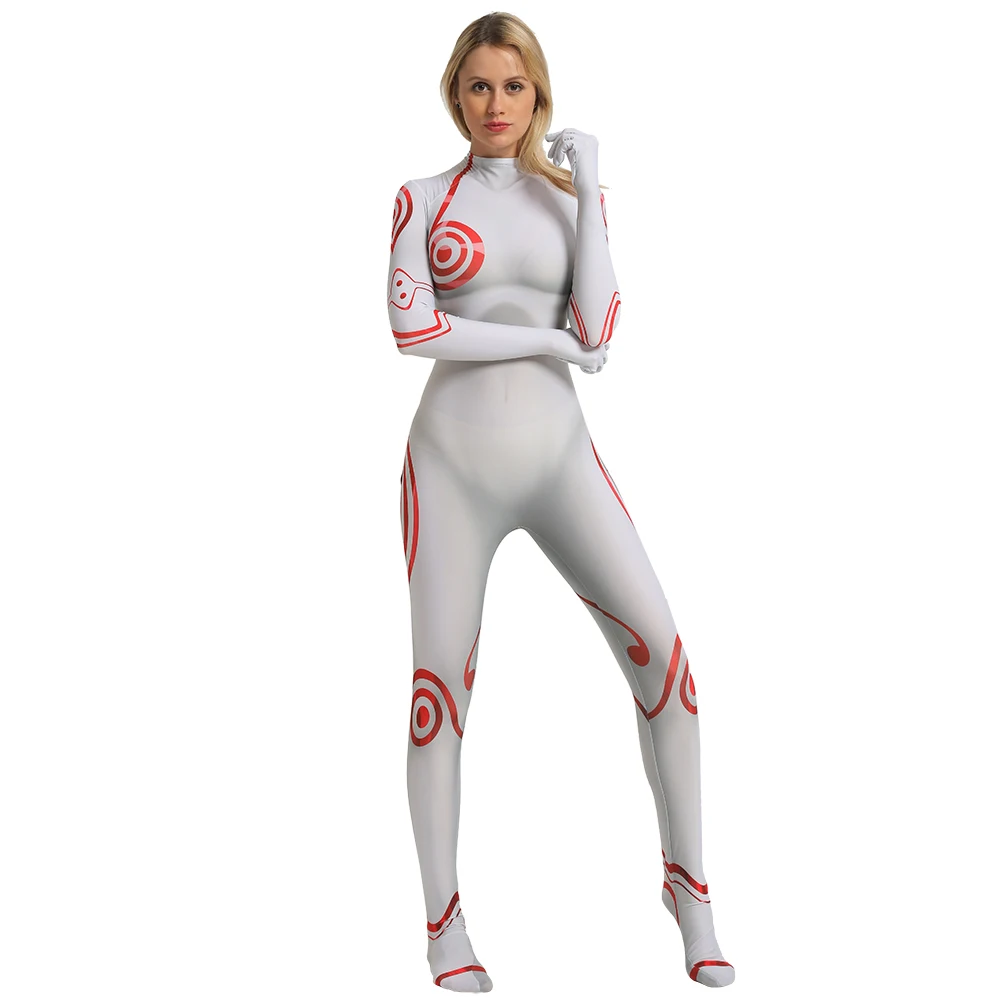 DEADMAN WONDERLAND SHIRO Cosplay para meninas, super-herói impresso 3D Spandex Bodysuit, terno Zentai, roupas de Halloween e Natal