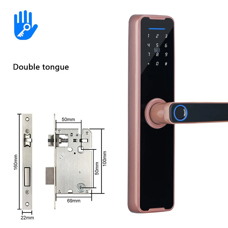 Biometric Fingerprint Door Lock Electronic Smart Lock Tuya App Remote Unlocking Keyless Lock Electronic Door Lock