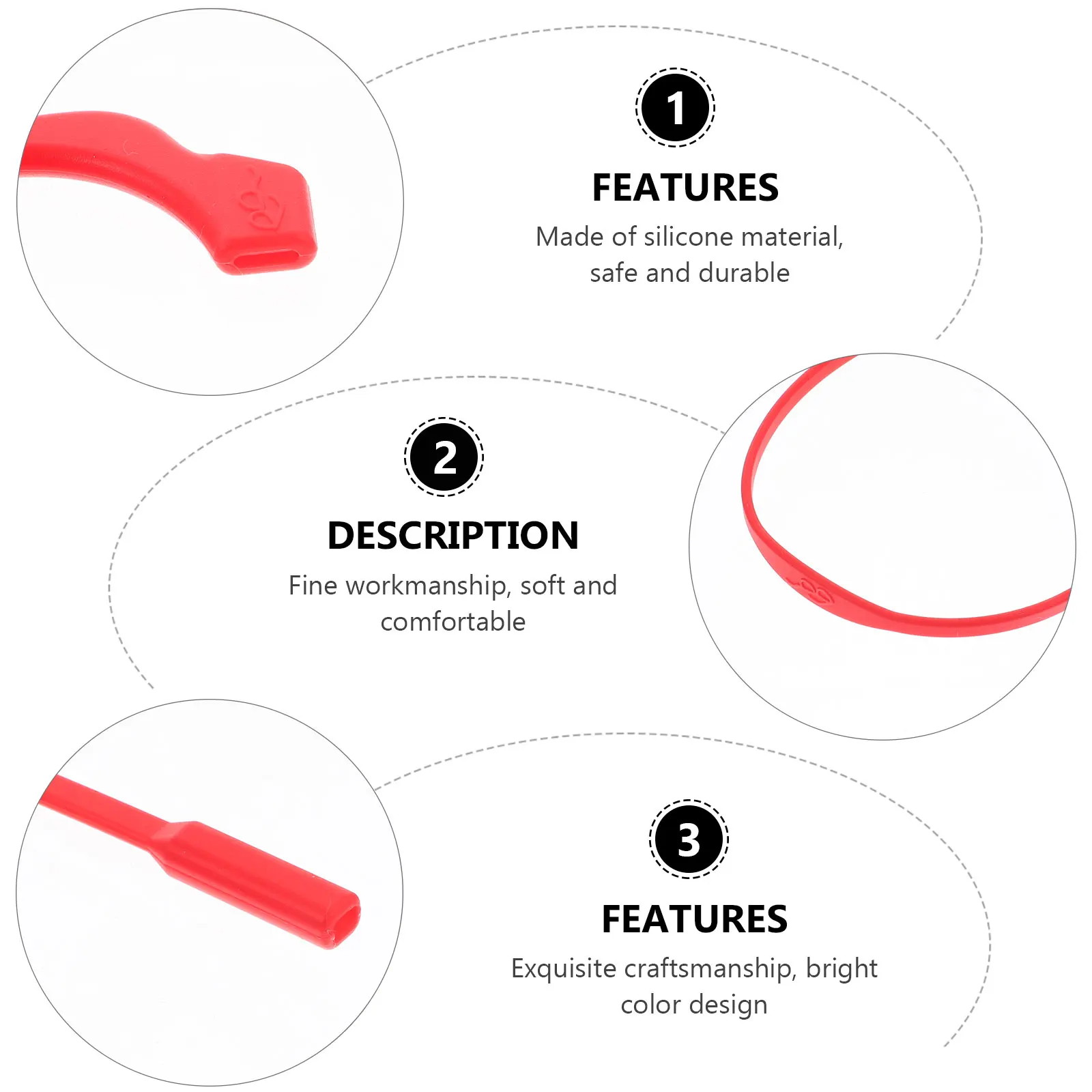 

6 Sets Glasses Anti-slip Cover Eyeglasses Temple Tips Sleeve Grip Sunglass Ear Grippers Chain