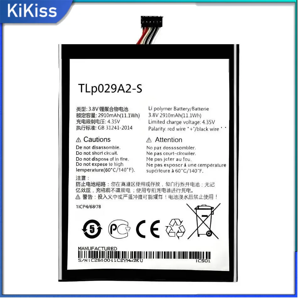 

Mobile Phone Battery TLP029A2 2910Mah For Alcatel One Touch Idol 3 OT6045 6045Y 6045K 6045