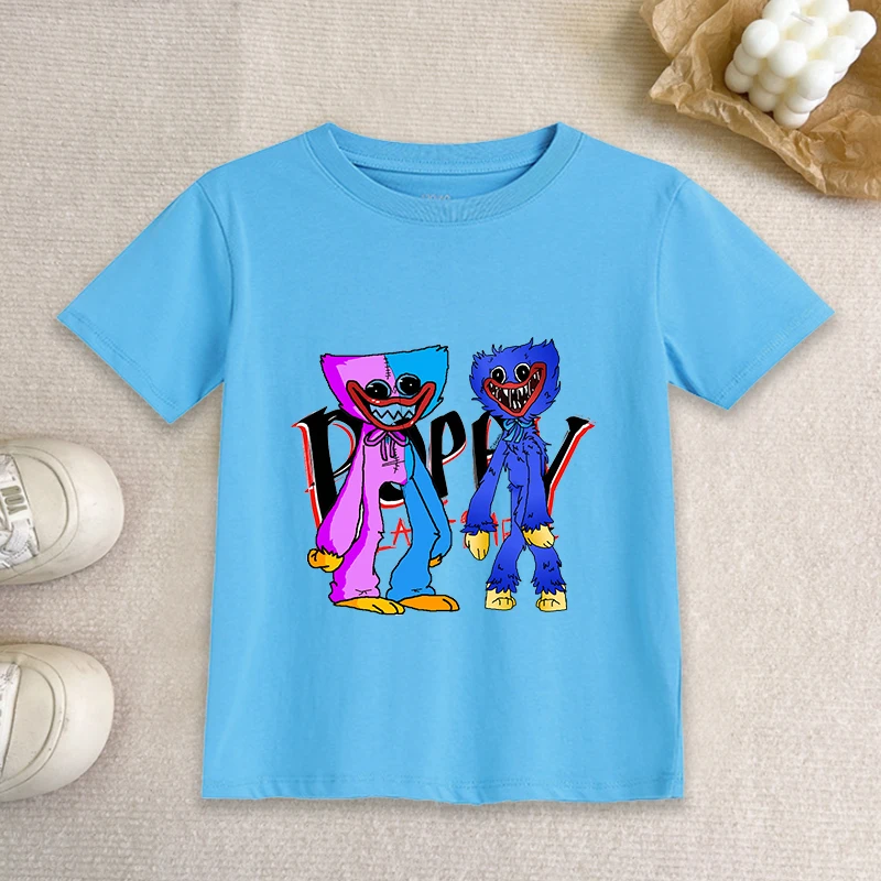 Game Pop-py Playing Time Children T Shirt W-Huggy Girl Boy Short Sleeve Tee Shirt Cartoon Baby Clothes Kids Summer Cotton Tops