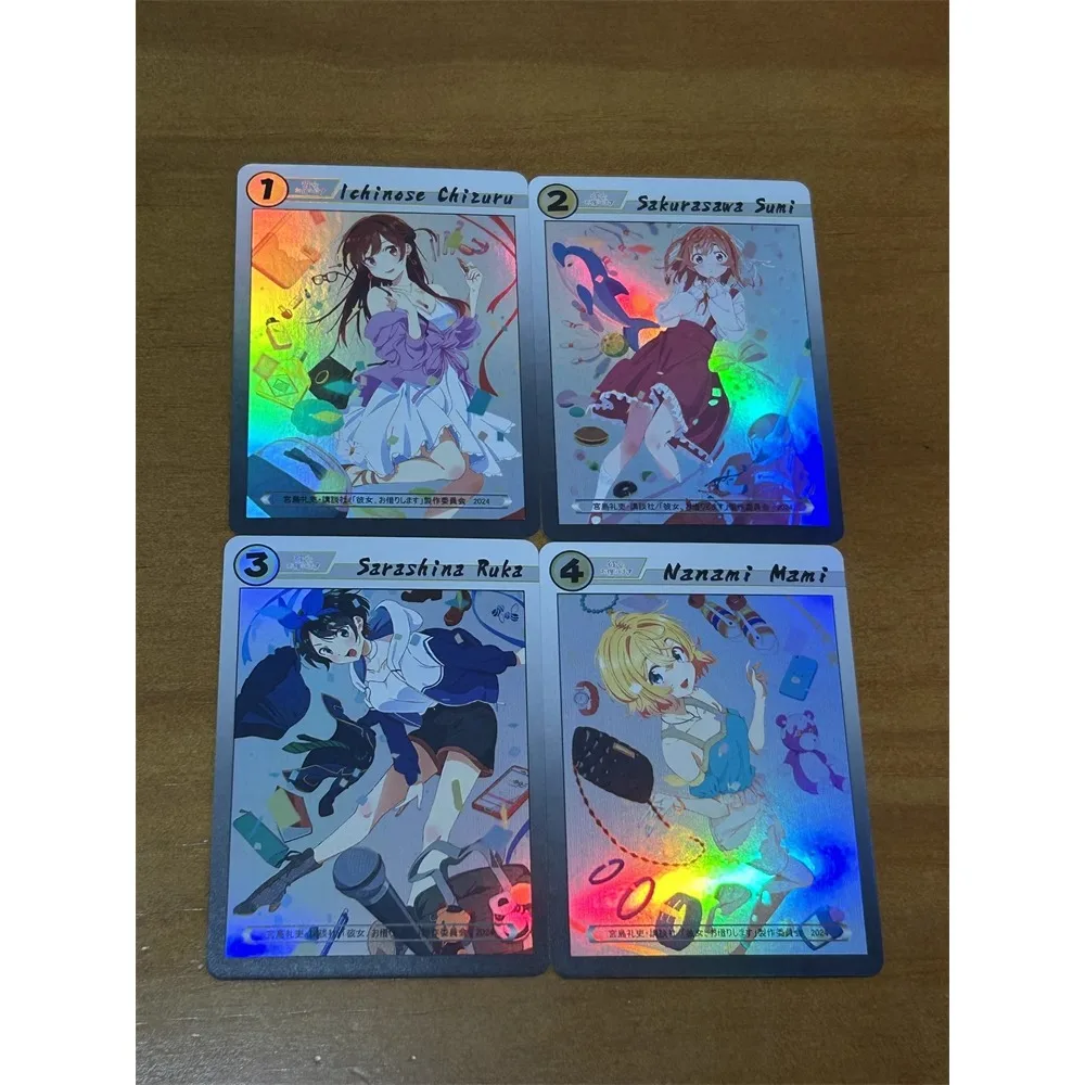 4 pz/set fidanzata in affitto Ichinose Chizuru Asami Nanami fai da te rifrazione Flash Card Anime Classics Game Collection carte giocattolo