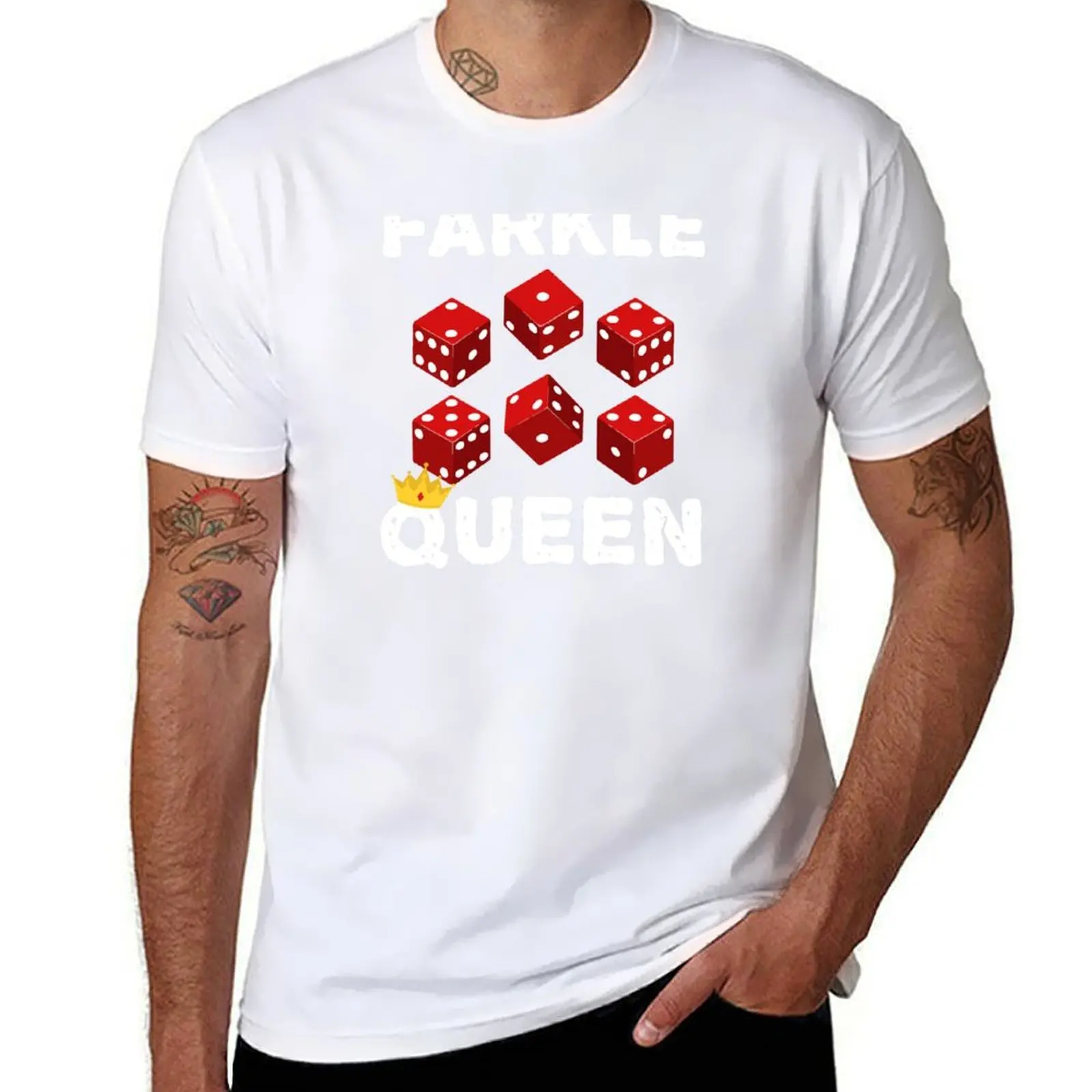 

Farkle Queen Funny Dice Game Night T-Shirt man t shirts graphic anime tshirt T-Shirt