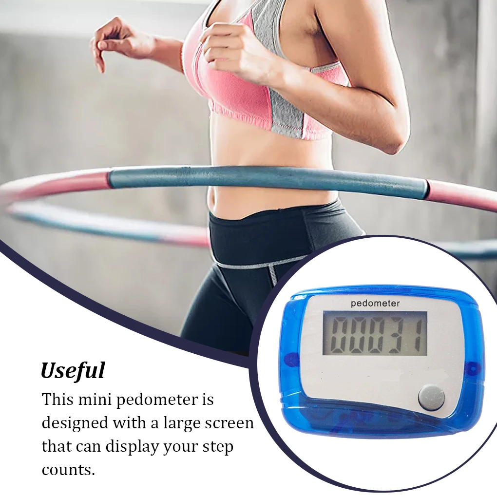 Color Random Pedometer Portable Mini Digital Pedometer with Clip LCD Step Counter Outdoor Fitness Electric Tracker Counting Tool