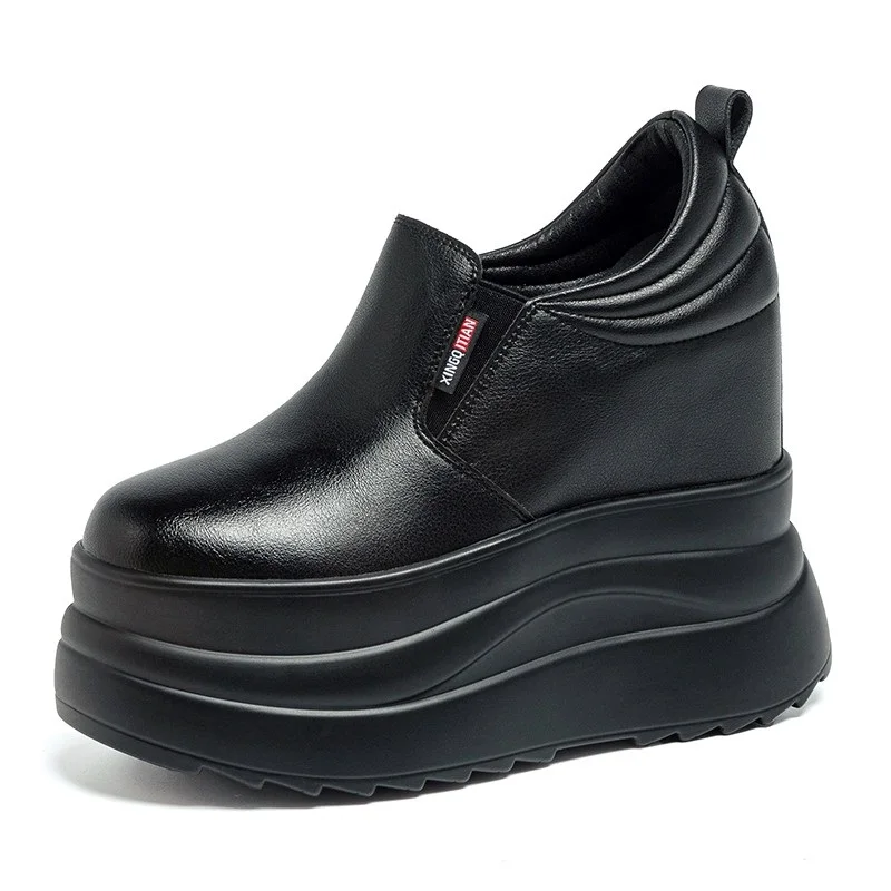 

13cm Microfiber Leather Synthetic Women Autumn Spring Platform Wedge Women Fashion Sneakers Chunky Shoes Vulcanize Skateboard