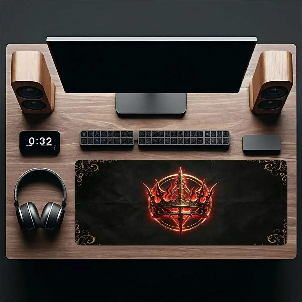 Gothic Mystic Circle Symbol Design Large Size Game Desk Mat Natural Rubber Non-Slip Esports Mouse Pad For Laptop Desktop