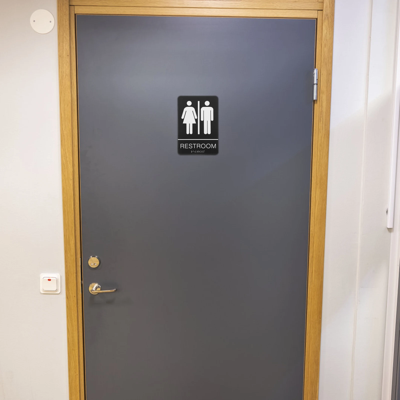 

Braille Bathroom Sign Unisex Toilet Door Identifier Acrylic Restroom Sign For Office Commercial Space Restroom Signs For