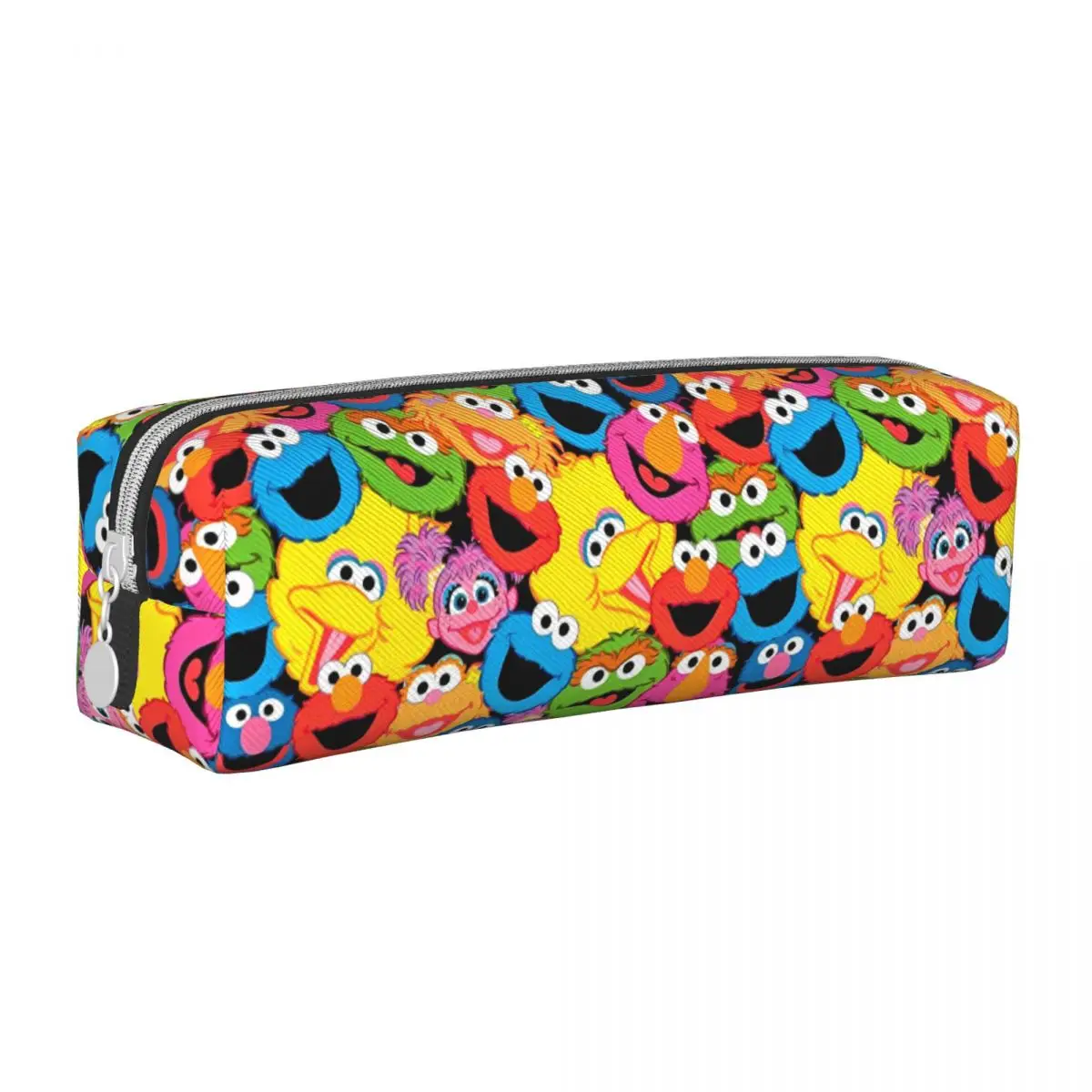 S-Sesame Street Cartoon Comedy Pencil Case Pencil Pouch Pen Holder for Girl Boy Large Storage Bags Students Zipper Stationery