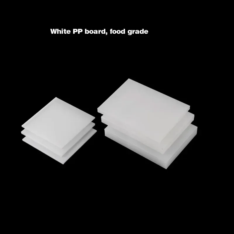 White PP Plastic Board Food Grade 0.5-18mm Thick 100x100 to 250x250mm Cutting Board Material