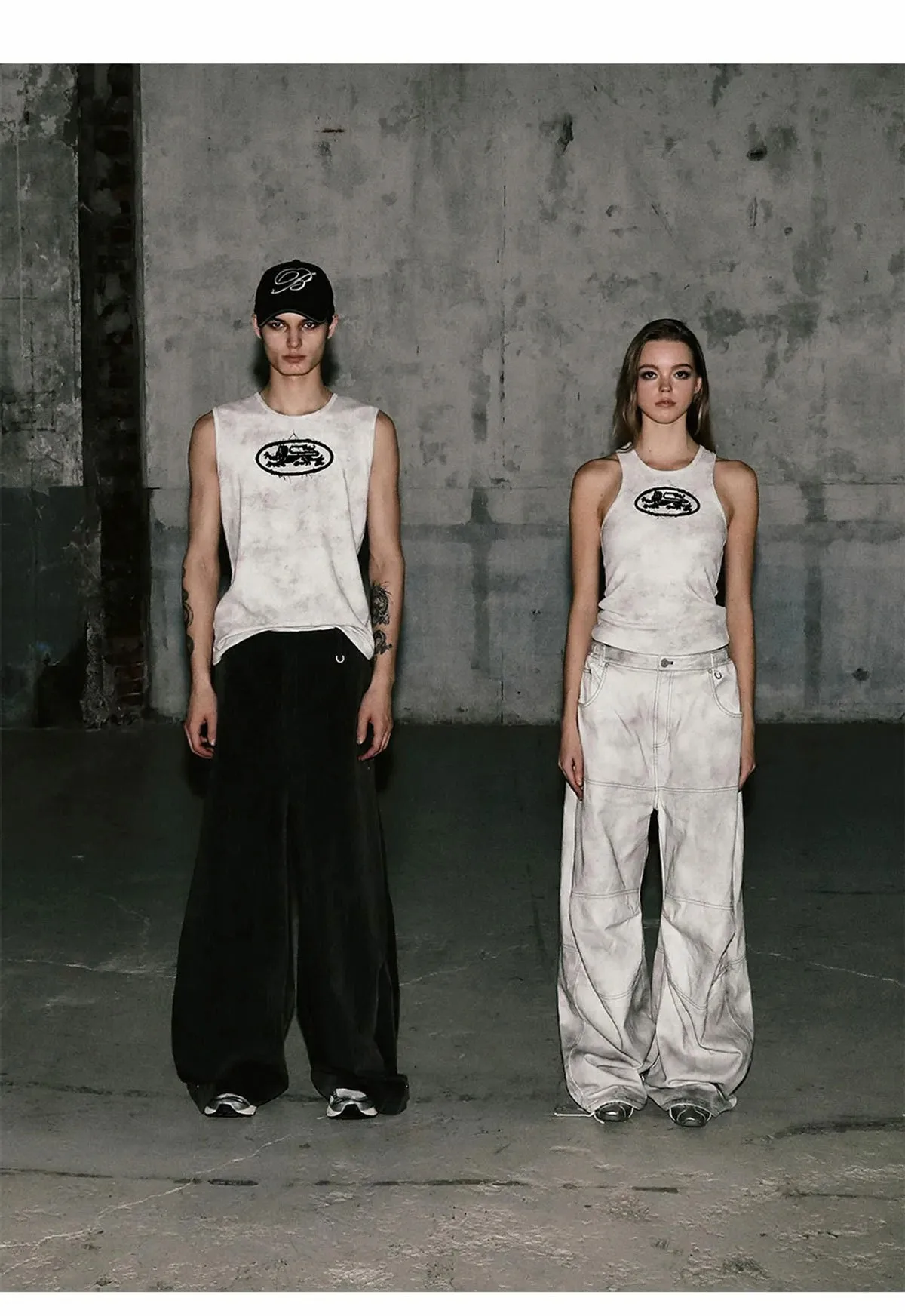 

Американские ретро-стрит, потертые, изношенные, грязные белые джинсы, женские свободные брюки