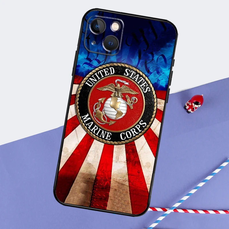 USMC Marine Corps Art Phone Case For iPhone 16 15 11 12 13 14 Pro Max Mini XS XR X 7 8 Plus Soft TPU Cover