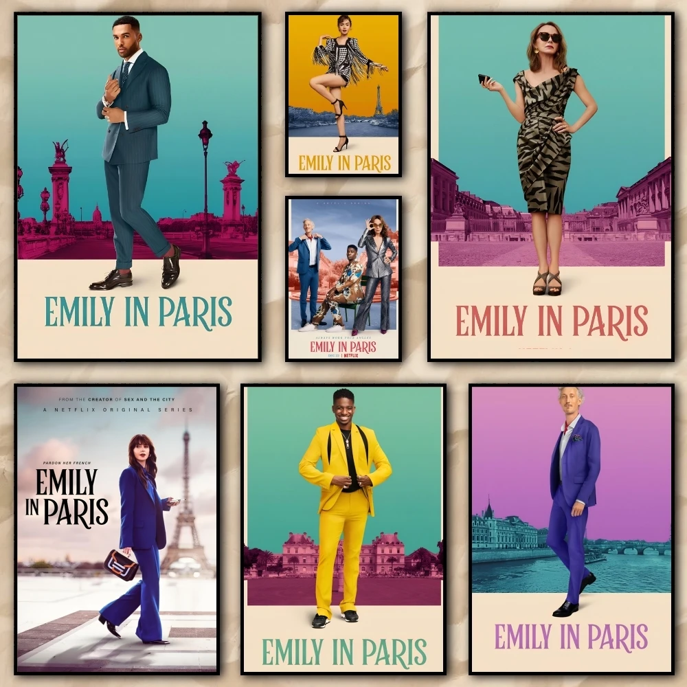 Comedy Movie E-Emily in Paris Painting Calligraphy Frameless Perfect Unframed Canvas Art Designed for Home Dining Office Spaces