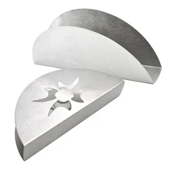 Stainless Steel Fan-shaped Tissue Napkin Holder Free Standing Paper Rack New Facial Paper Box Table Serviette Box Case