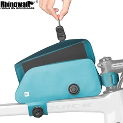 Rhinowalk 자전거 탑 튜브 백, 방수 마그네틱 버클 및 노브 레이싱 시스템, 초경량 사이클링 프레임 팩, MTB 로드 바이크에 적합