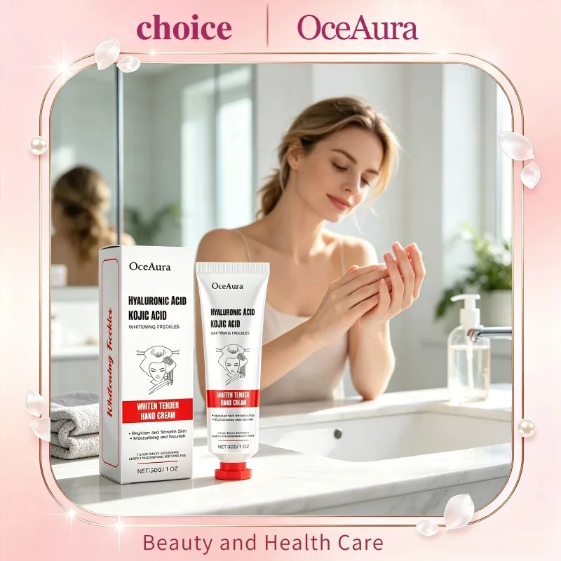 OceAura Pomegranate Anti Wrinkle Hand Cream Light Floral Scent Deep Nourishment Tender Skin Soft Smooth Whiten Hand Care Essence