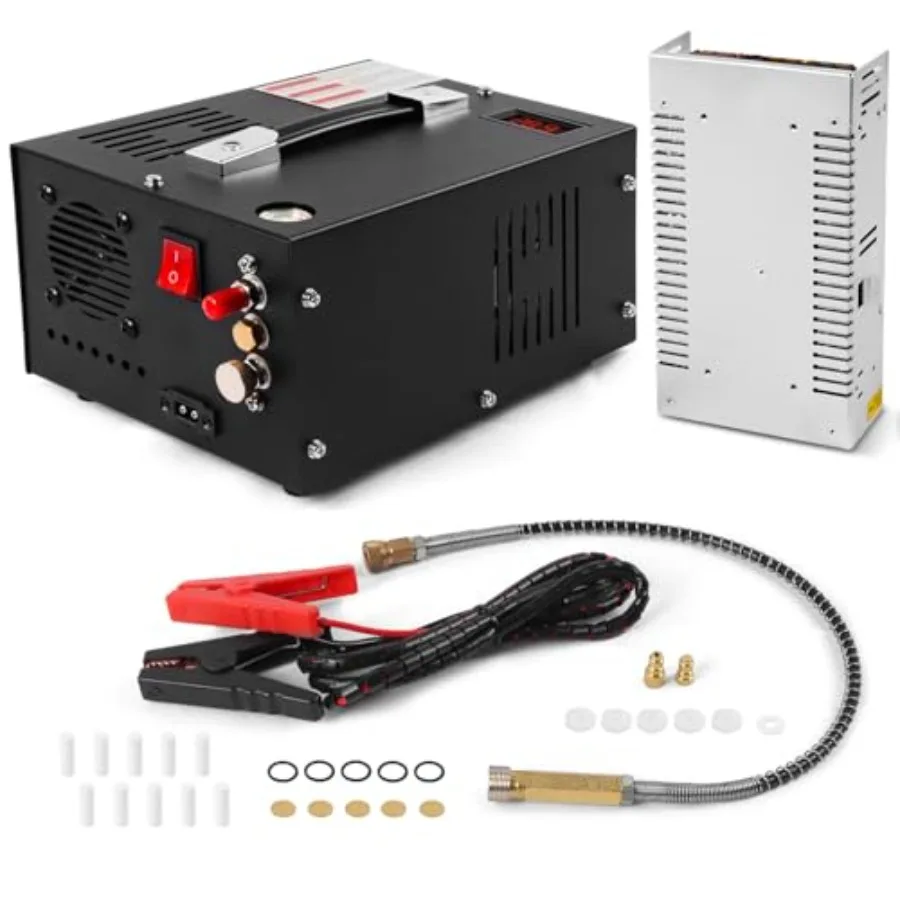 ضاغط هواء PCP عالي الأداء 350 وات مع مخرج 4500 رطل لكل بوصة مربعة 30 ميجا باسكال جهد مزدوج 12 فولت تيار مستمر 110 فولت مصدر طاقة تيار متردد خالي من الزيت و WaterFre #1