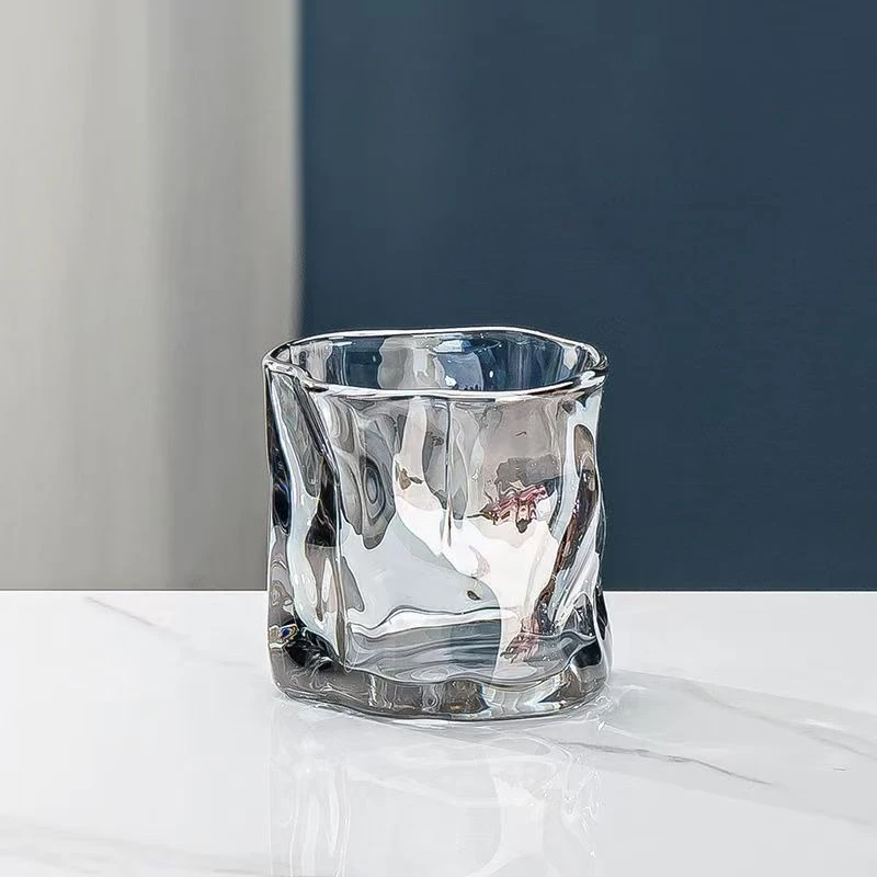 

200ml Irregular Transparent Crystal Glass Twist Cup For Cold Drinks Household Juice Whiskey Glassware Unique Design