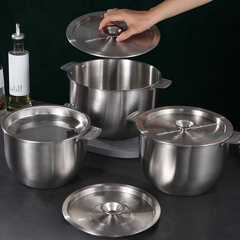 1PCS 20/22/24CM Stainless Steel Cookware Lid Reusable Cooking Pot Cover Wok Cover Frying Pan Lid Flat Pan Cover For Bowls Basins