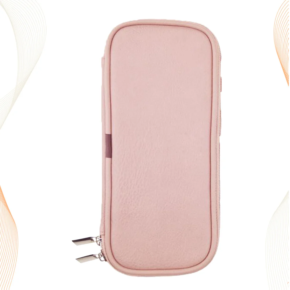 

Pink PU Pouch Lightweight Makeup Brush Holder Wear Resistant Travel Bag for Women Daily Use Accessories Case