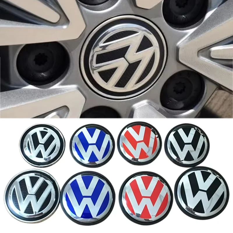 4pcs 56/65mm Car Wheel Center Cover Hub Stickers for Volkswagen VW GTI Jetta Tiguan Golf POLO Passat T-ROC CADDY Accessories