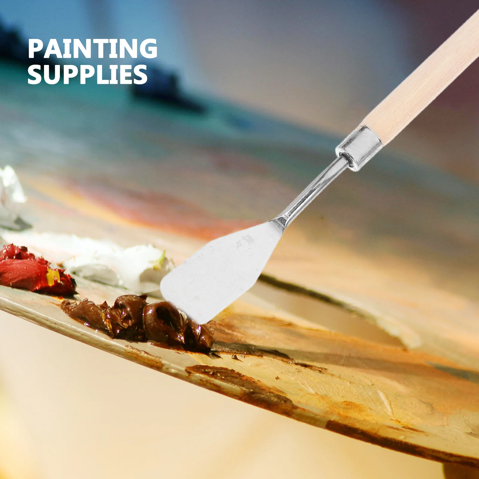 

7Pcs Stainless Steel Palette Knives Set Wooden Handle Oil Painting Scraper Color Mixing Tool Artist Spatula for Canvas