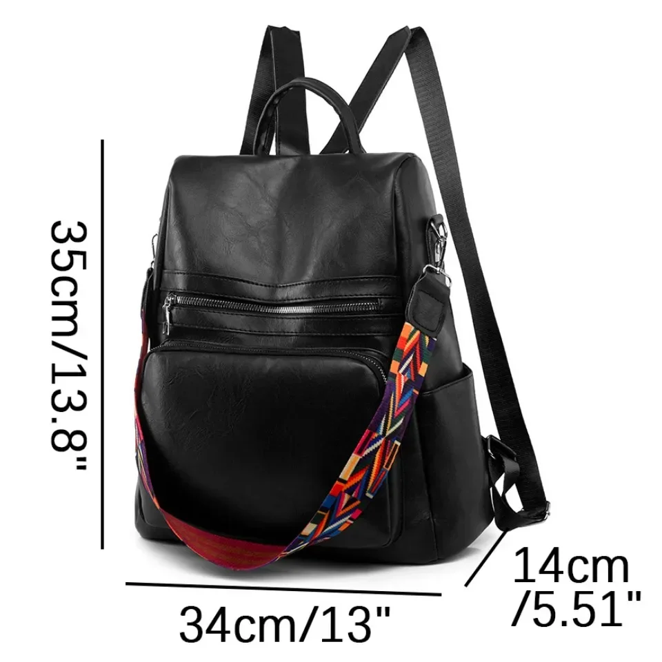 Mochila de cuero PU para mujer, mochila antirrobo, bolso escolar femenino de gran capacidad para adolescentes y niñas, mochila de viaje, bolsos de hombro