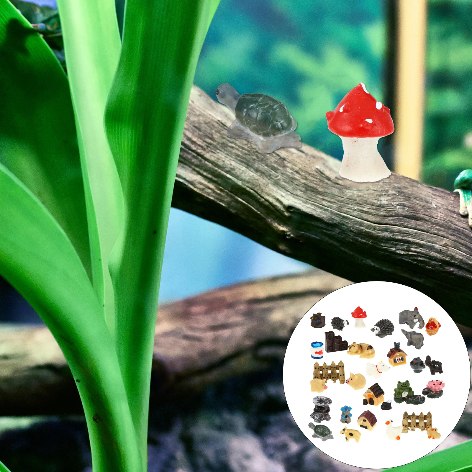 

30pcs Mini Succulent Decor Resin Bonsai Ornament for Garden Fairy Plants Home DIY Craft Statue Sculpture