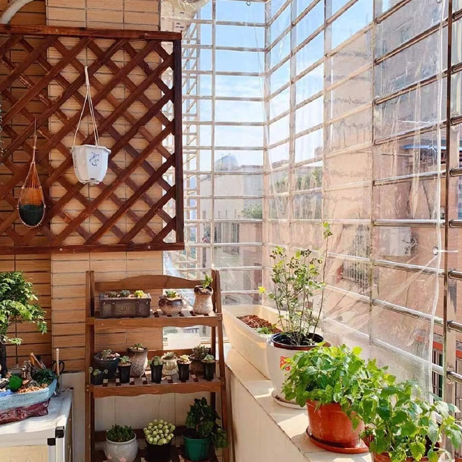 

PVC Tarp Transparent Tarpaulin 3x5m Garden Rainproof Clear Plant Cover Cloth for Outdoor