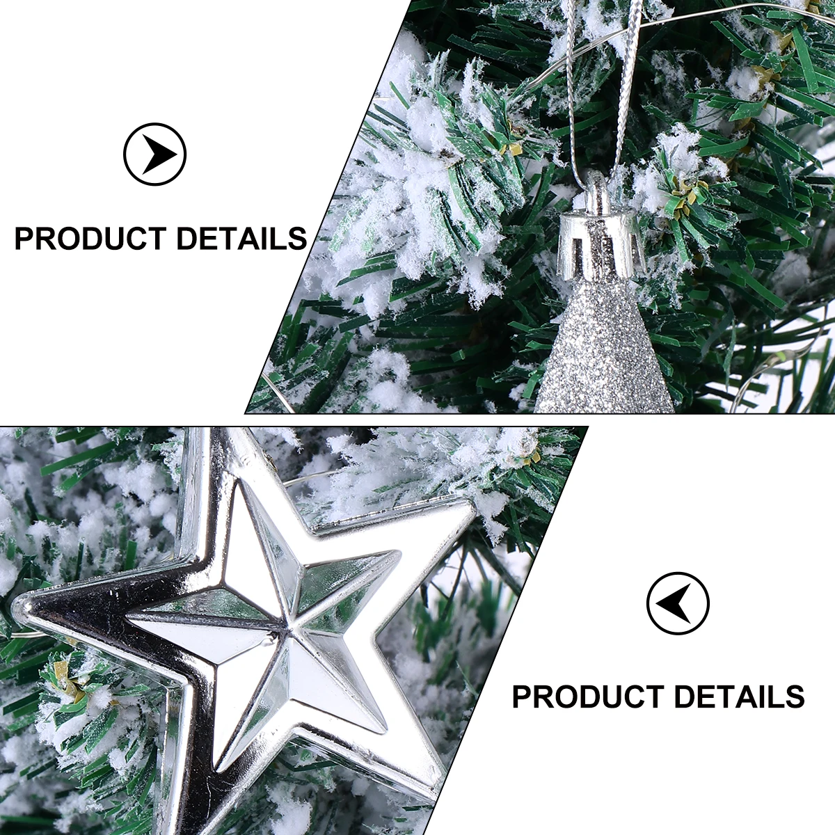 

18Pcs Hanging Christmas Decor Star Shaped Plastic Ornament for Tree Home Office School Hotel Party Indoor Outdoor Holiday