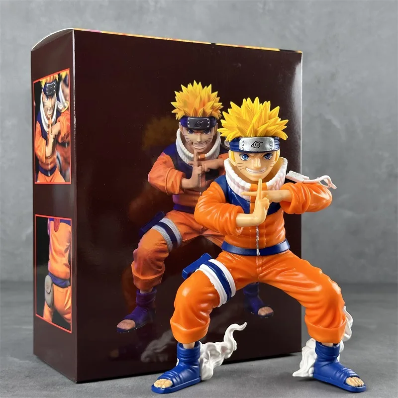 18CM Naruto Figure Kage Bunshin no Jutsu Uzumaki PVC Doll Desktop Ornament Anime Gift Collection Gift for Friends
