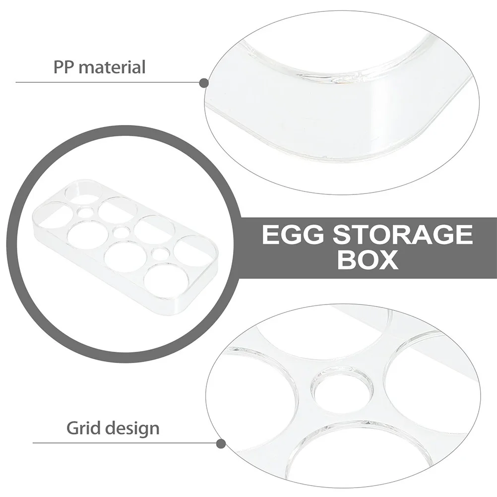 

3Pcs Egg Holder Durable Solid Material Refrigerator Rack 8 Slots Easy Install Fridge Egg Storage Stand Display