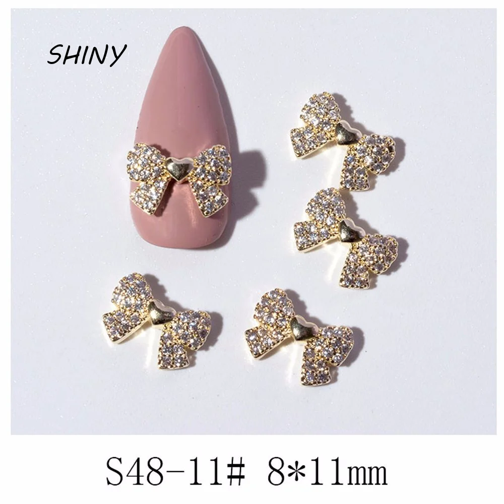 Cute Bowknots Charms Crystal Diamond Pearl Butterfly Nail Jewelry Bow Nail Rhinestones Manicure Tools DIY Nail Art Decorations